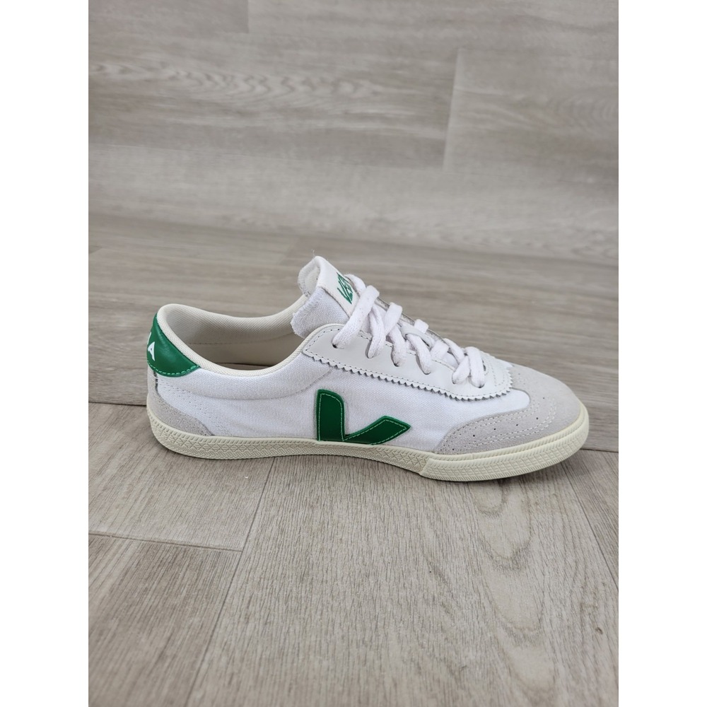 Veja Volley Canvas White Emeraude Green Sneakers VO0103525A410 Womens 6 - Picture 8 of 10